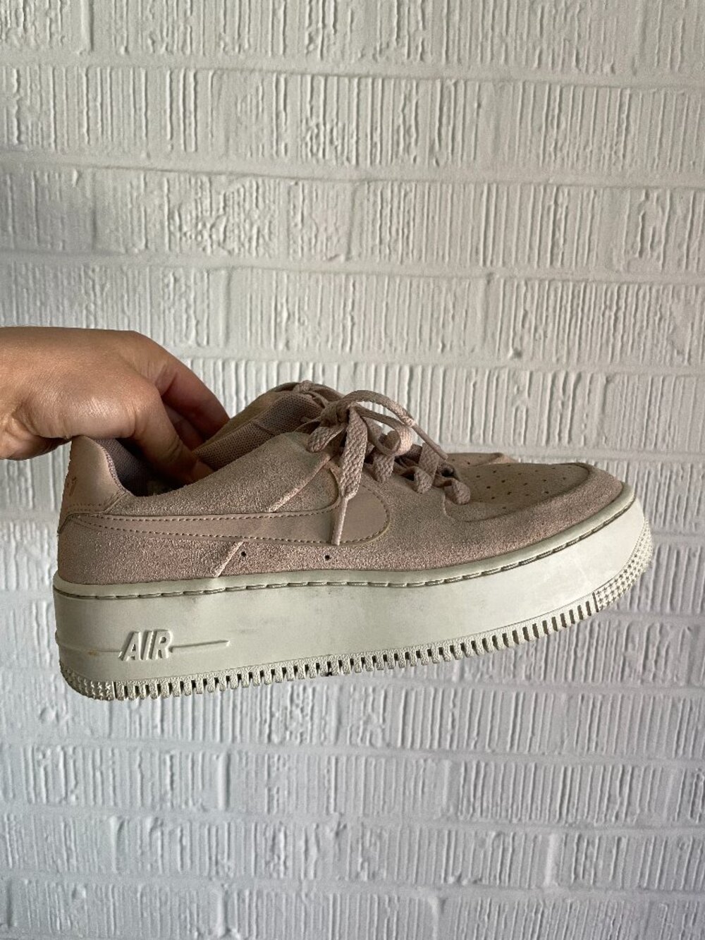 Nike AF-1 Blush Pink Suede Platform Shoes Womens 8
